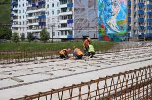 Готовность моста через р. Майма в Горно-Алтайске - 40%.